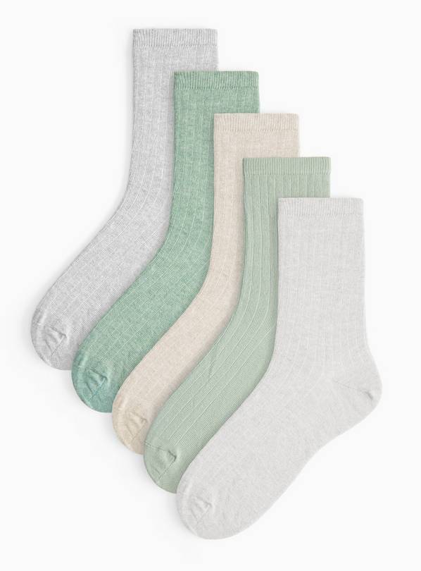 Ribbed Ankle Socks 5 Pack 4-8